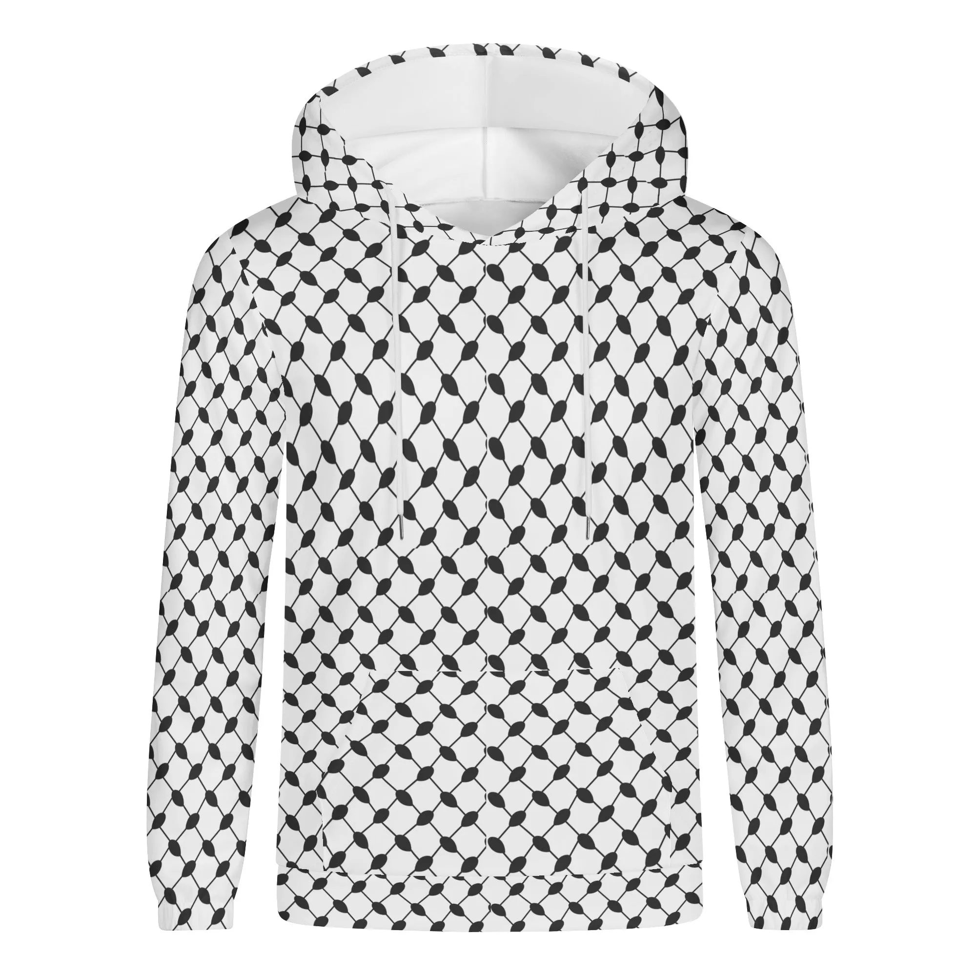 Mens Lightweight Hoodie Sweatshirt - Palestine keffiyeh