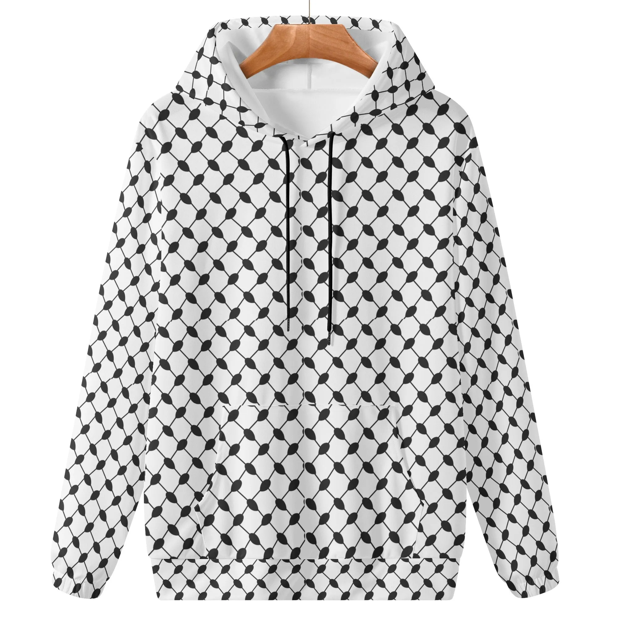 Mens Lightweight Hoodie Sweatshirt - Palestine keffiyeh