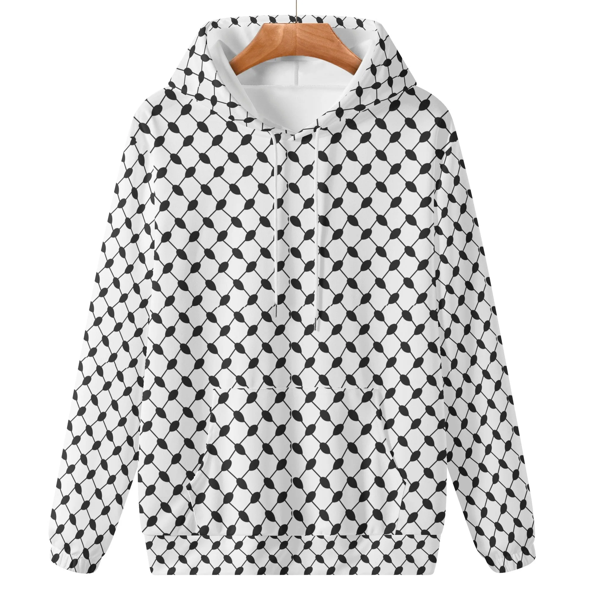 Mens Lightweight Hoodie Sweatshirt - Palestine keffiyeh