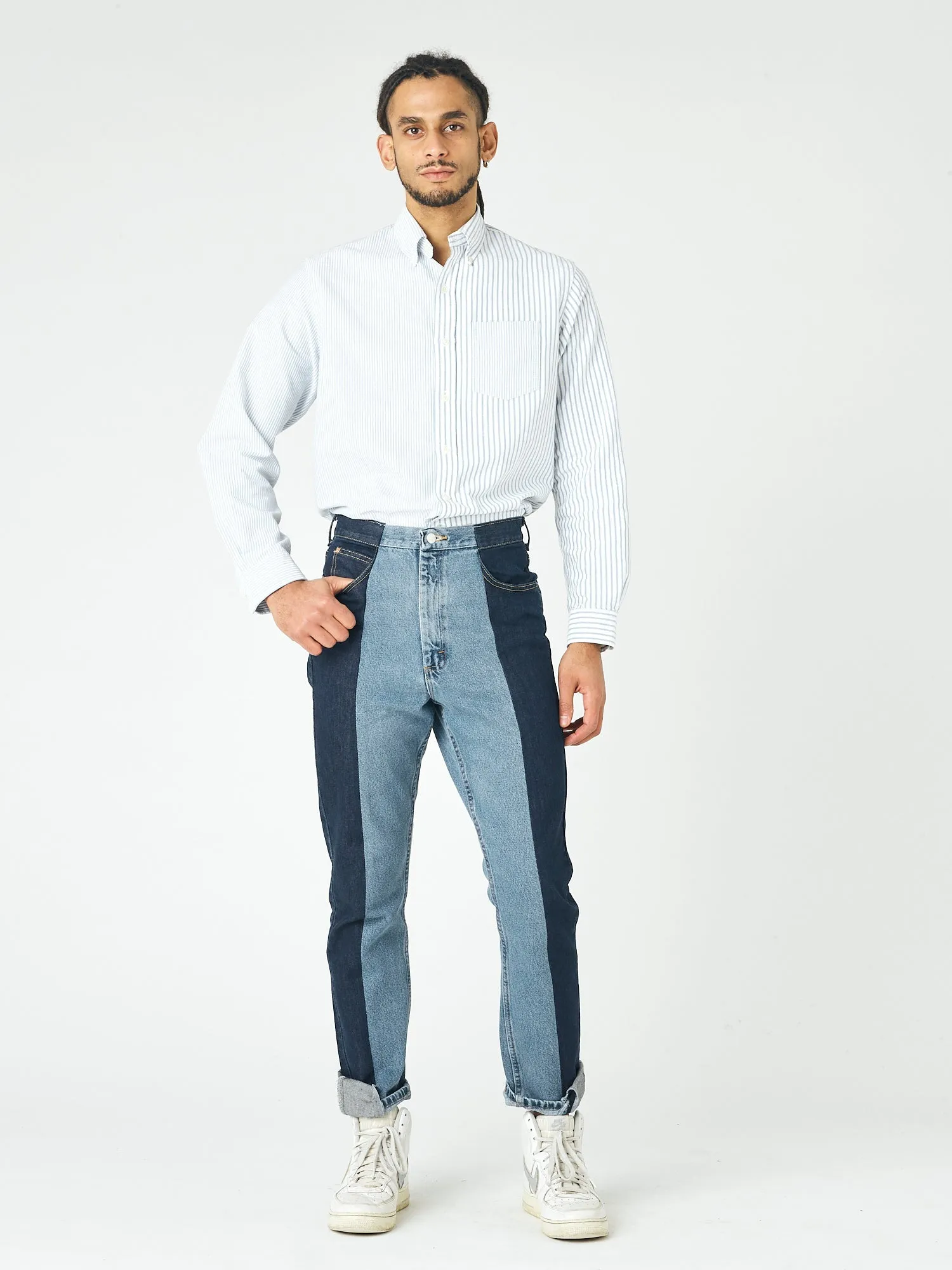 Men's Straight Leg Jean Dark/Light Blue