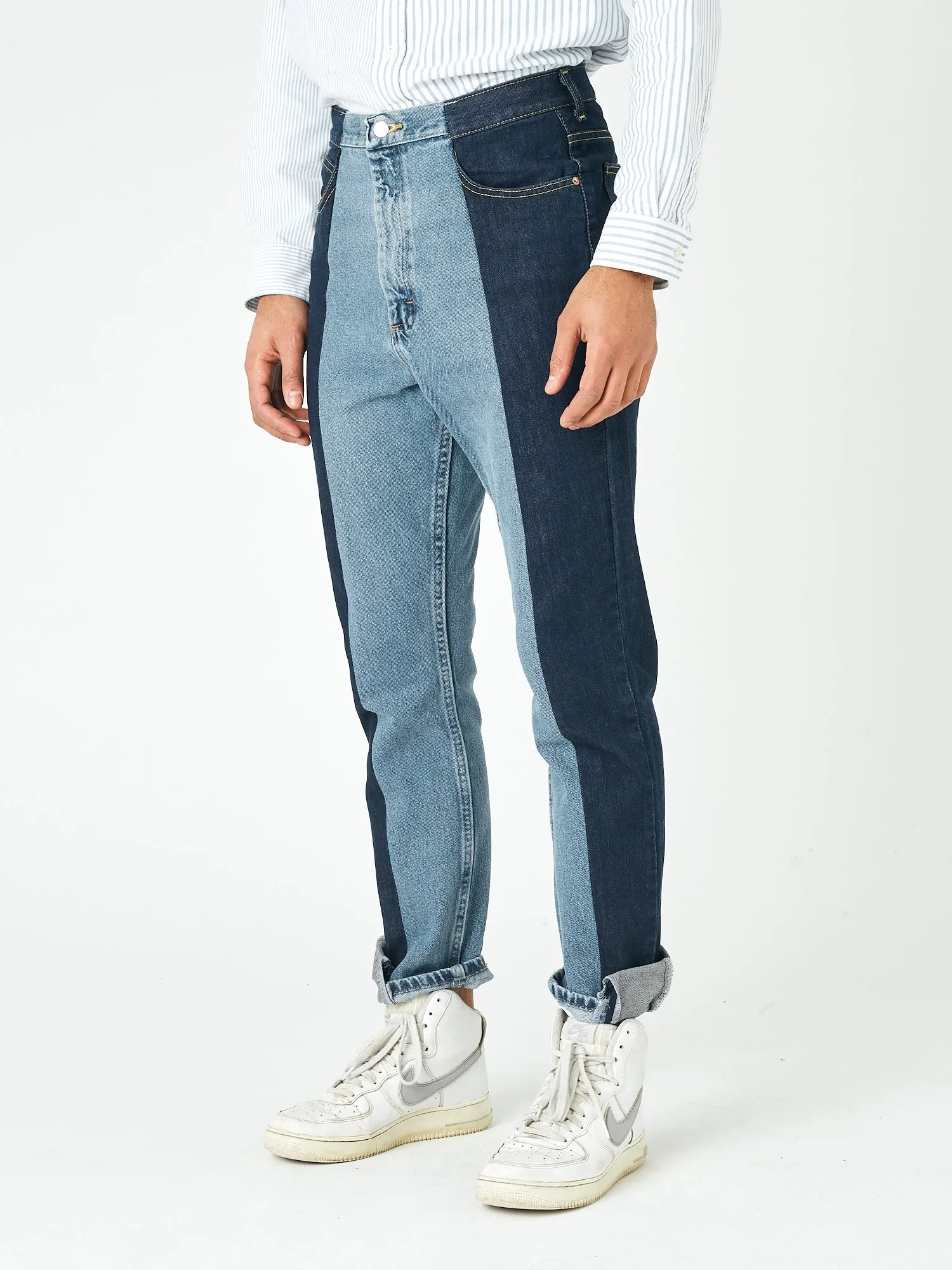 Men's Straight Leg Jean Dark/Light Blue