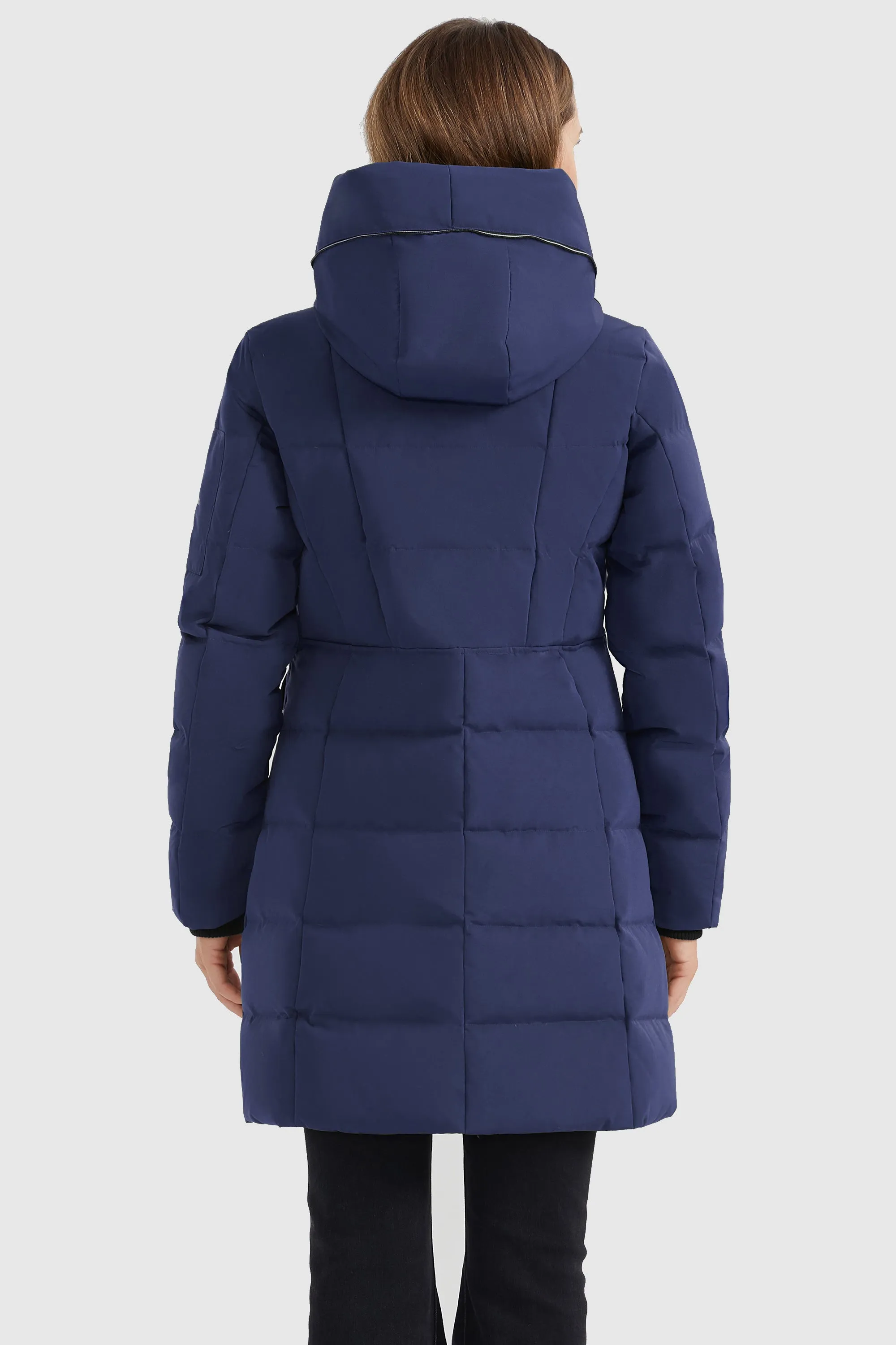 Mid Length Slant Pocket Puffer Jacket