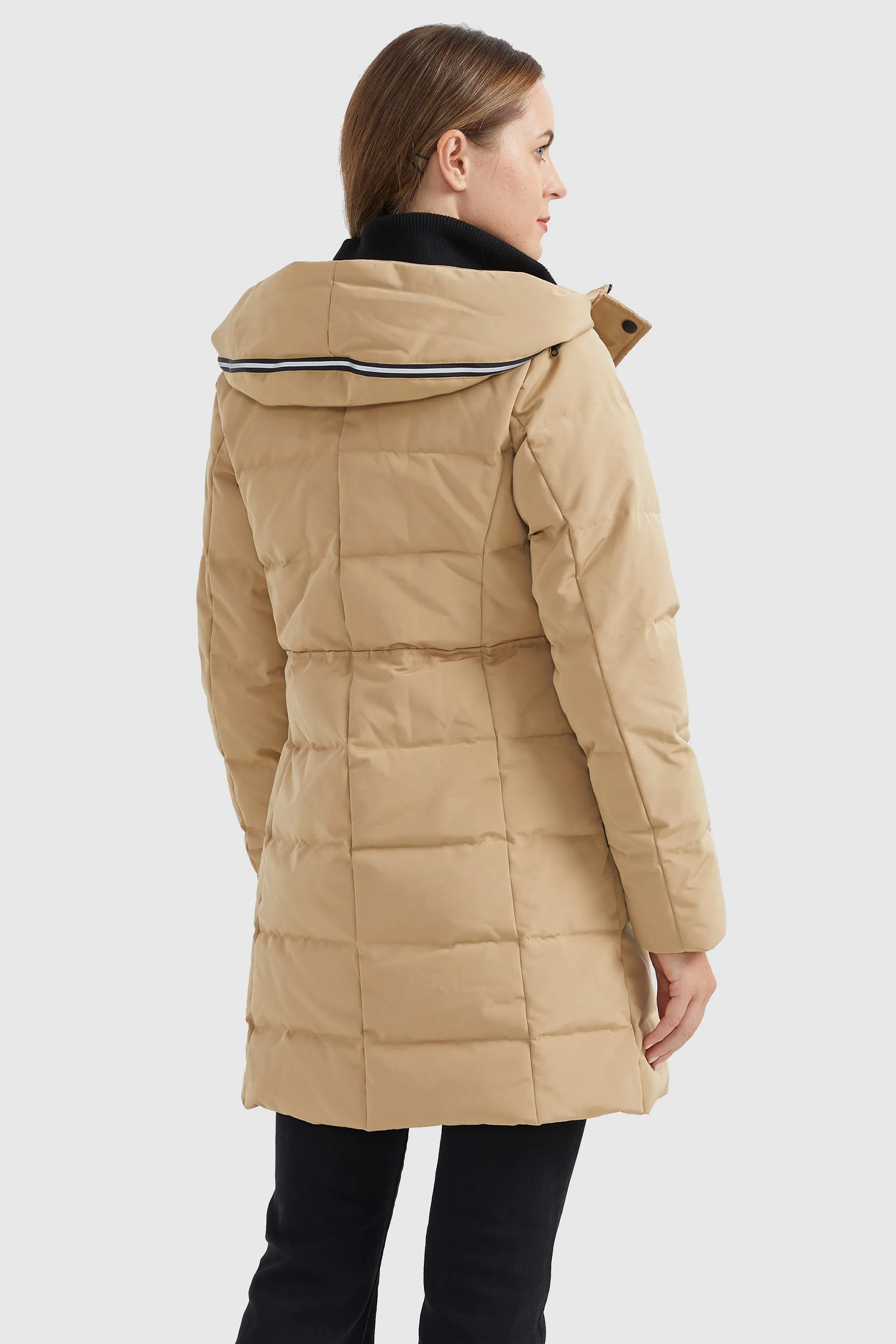 Mid Length Slant Pocket Puffer Jacket