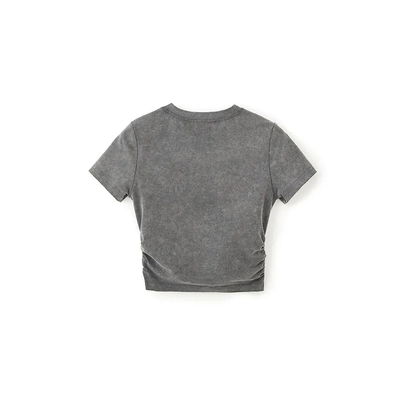 Mirage Washed Grey Crop Top T-shirt