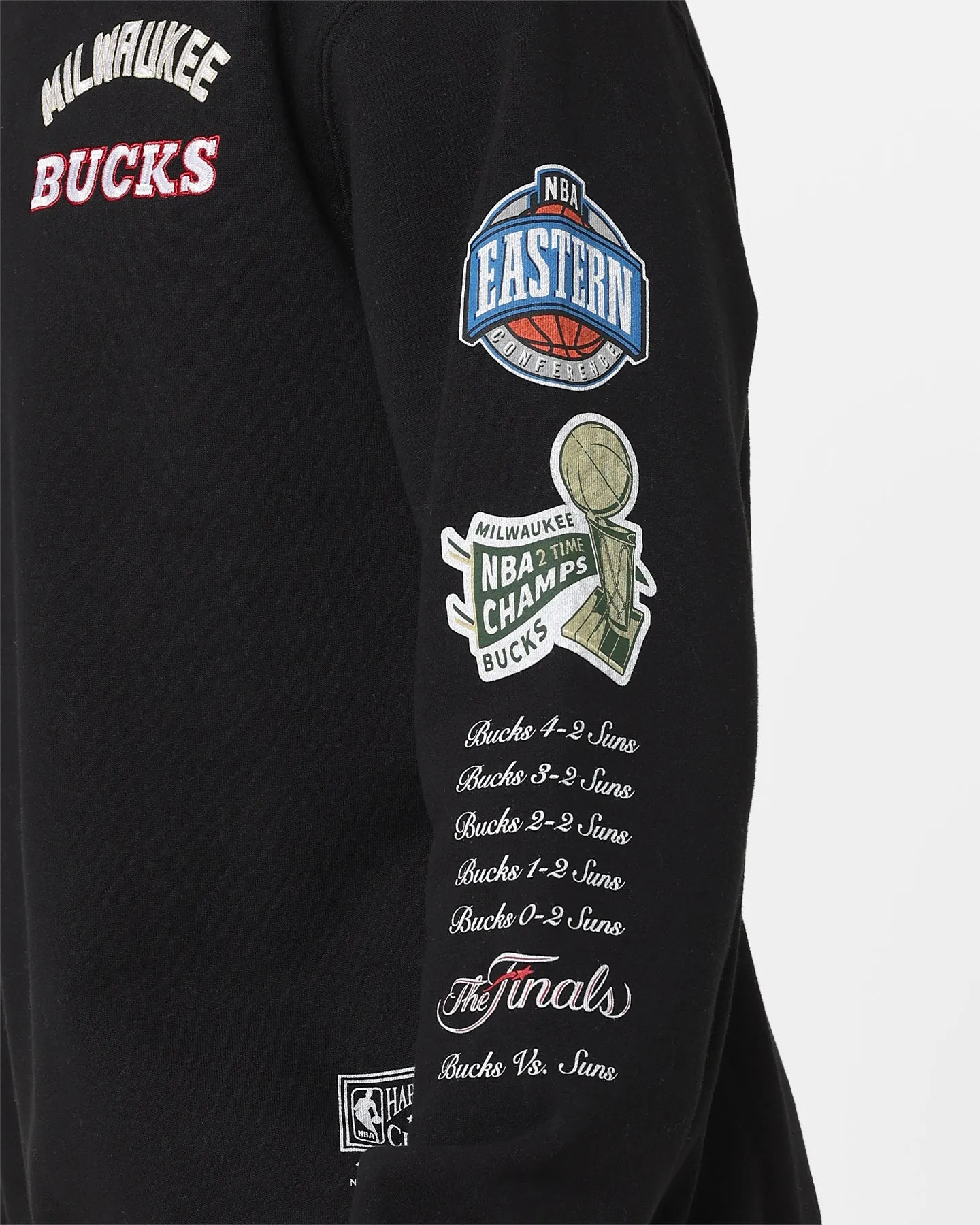 Mitchell & Ness Milwaukee Bucks Conference Crewneck Black