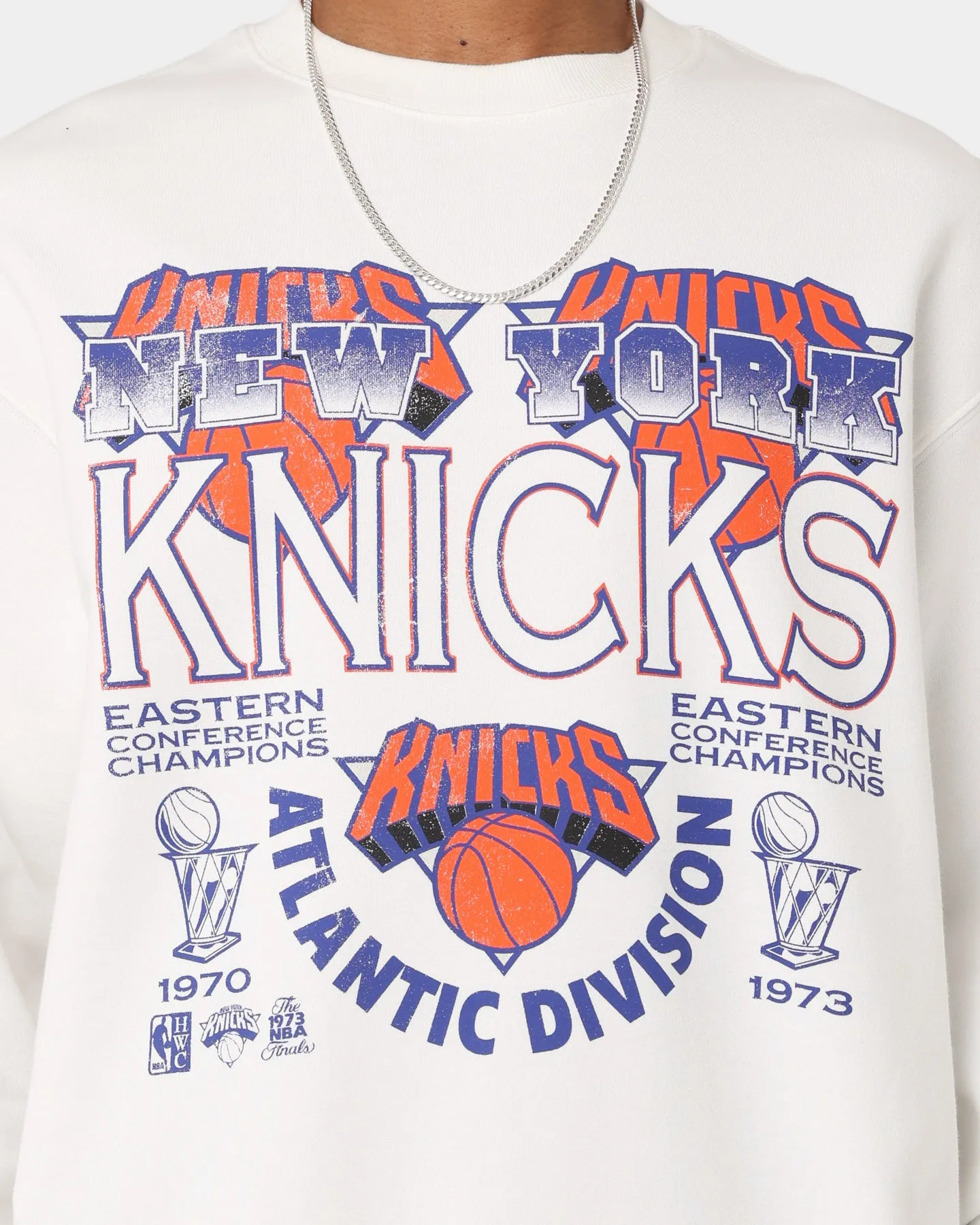 Mitchell & Ness New York Knicks Division Champions Crewneck Vintage White