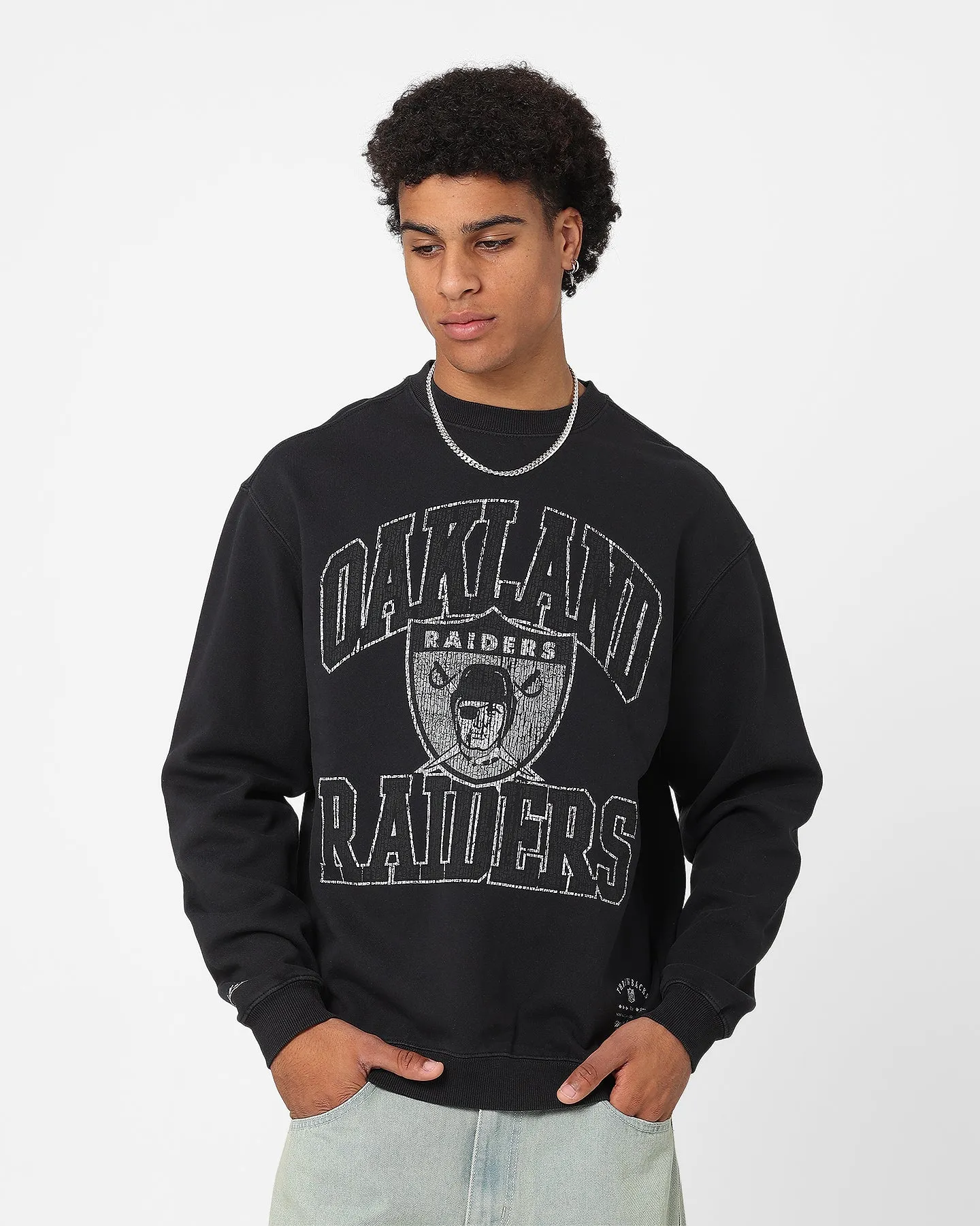 Mitchell & Ness Oakland Raiders Ivy Arch Crewneck Faded Black