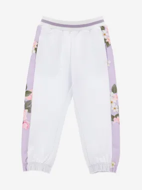 Monnalisa Girks Romantic Flowers Joggers in White