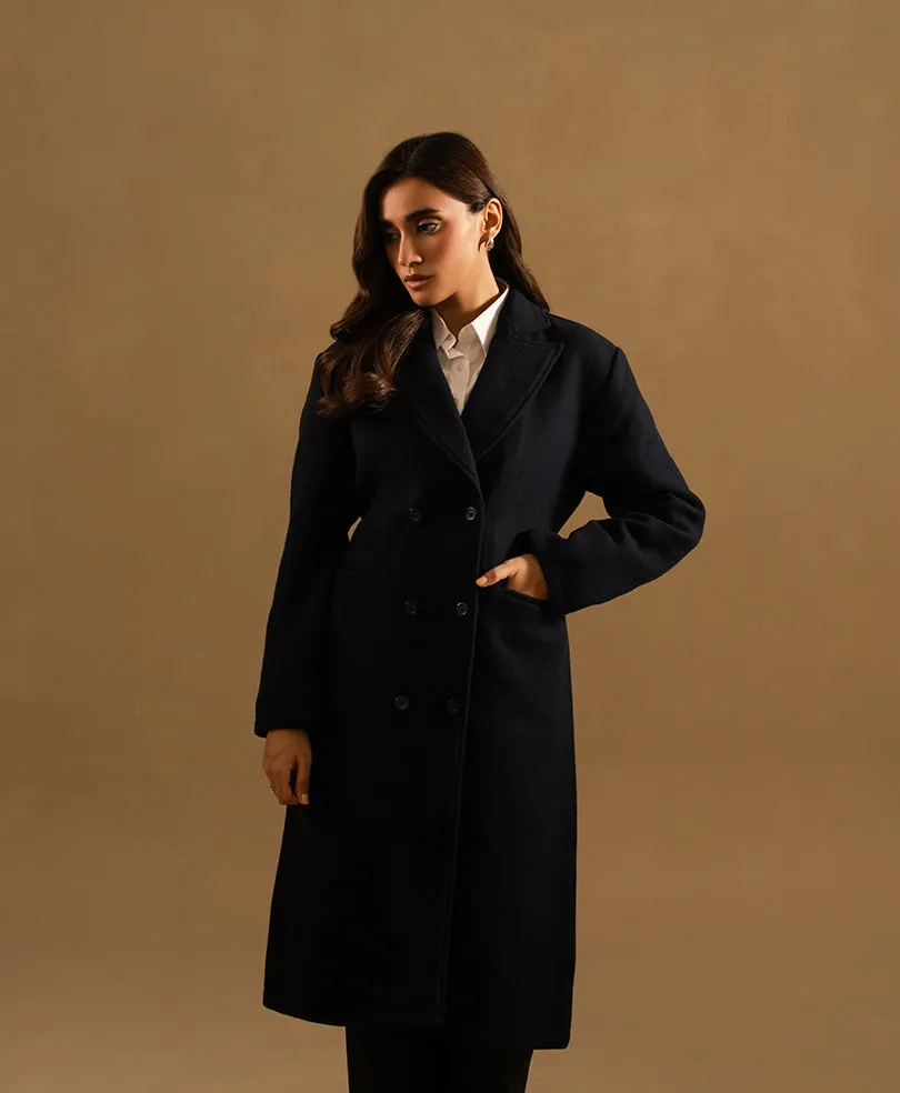 Navy Long Coat Extended length (Women)