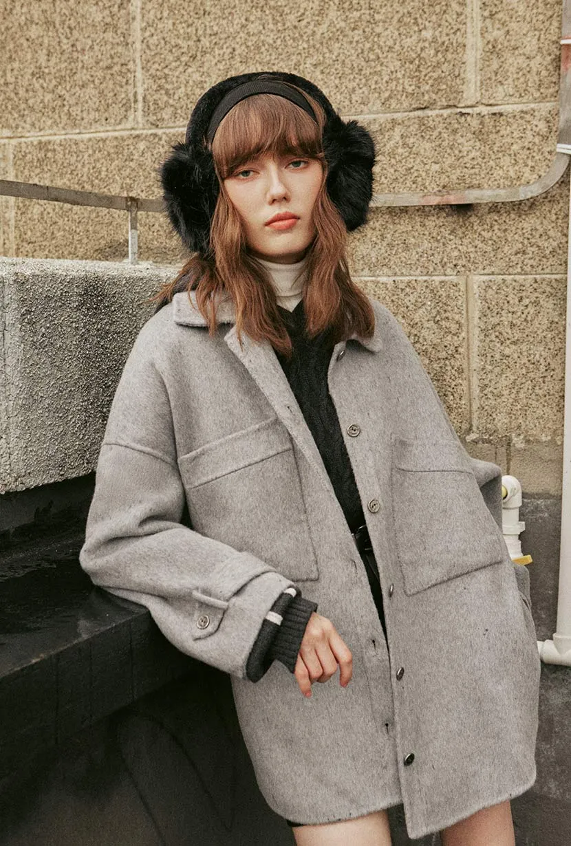 Newton Oversized Wool Jacket - Gray