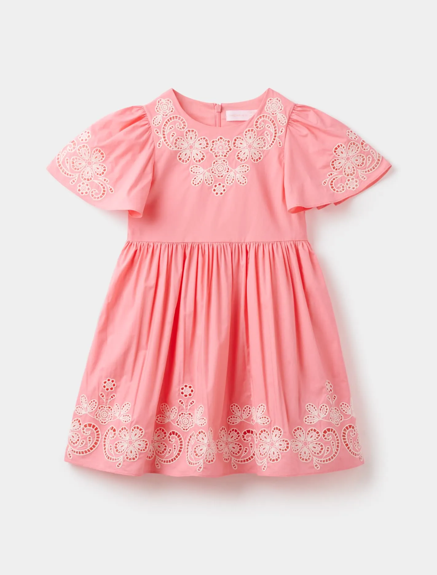 Olivia Broderie Flutter Girls Dress