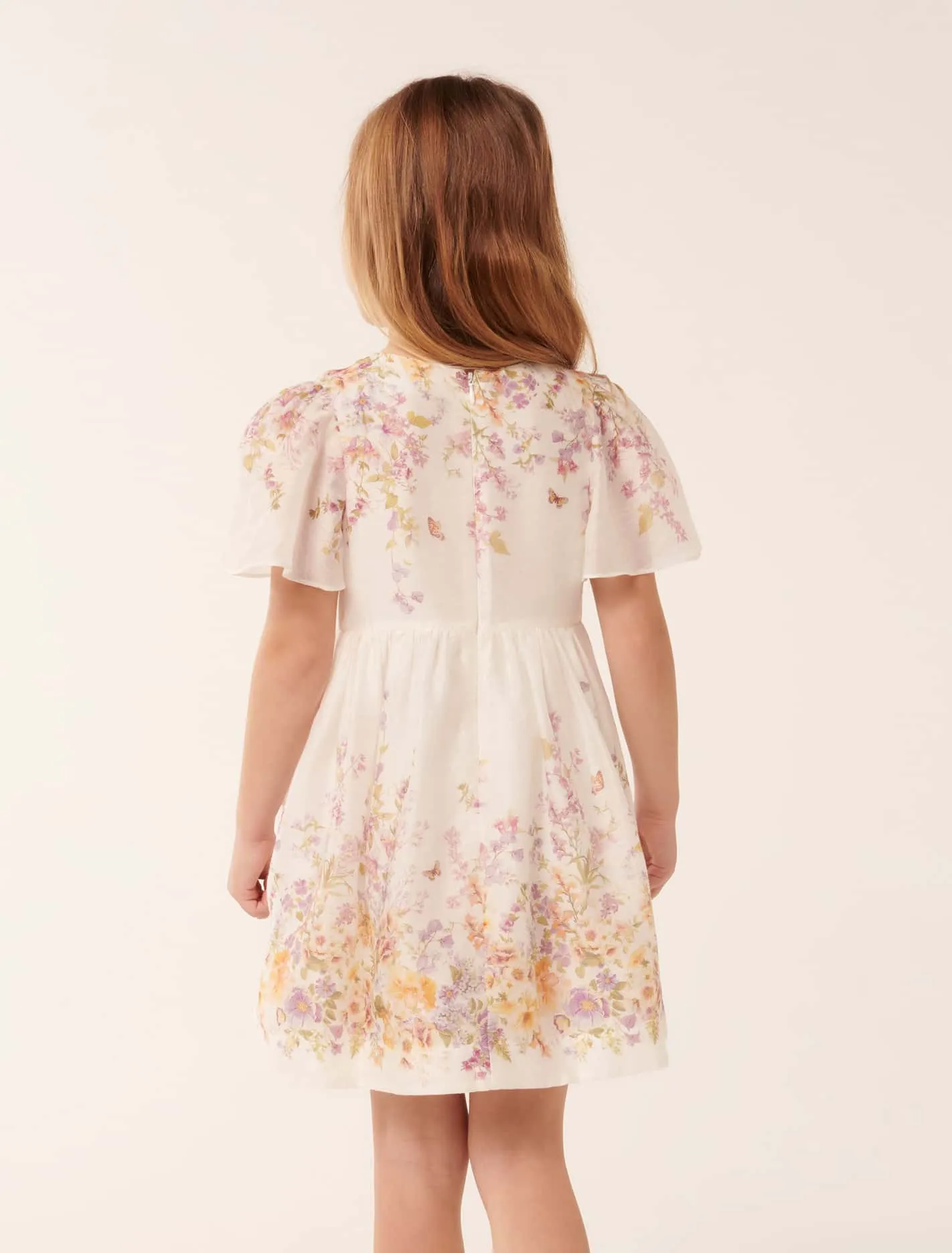 Olivia Placement Print Flutter Dress