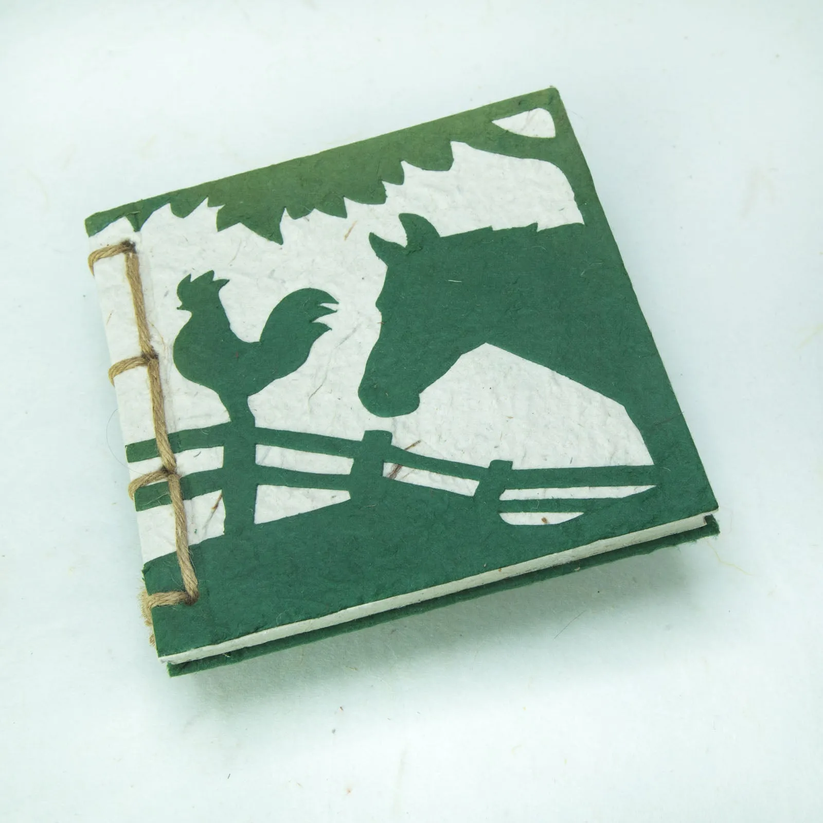 On The Farm - Horse & Rooster - Green - Twine Eco-friendly Journal