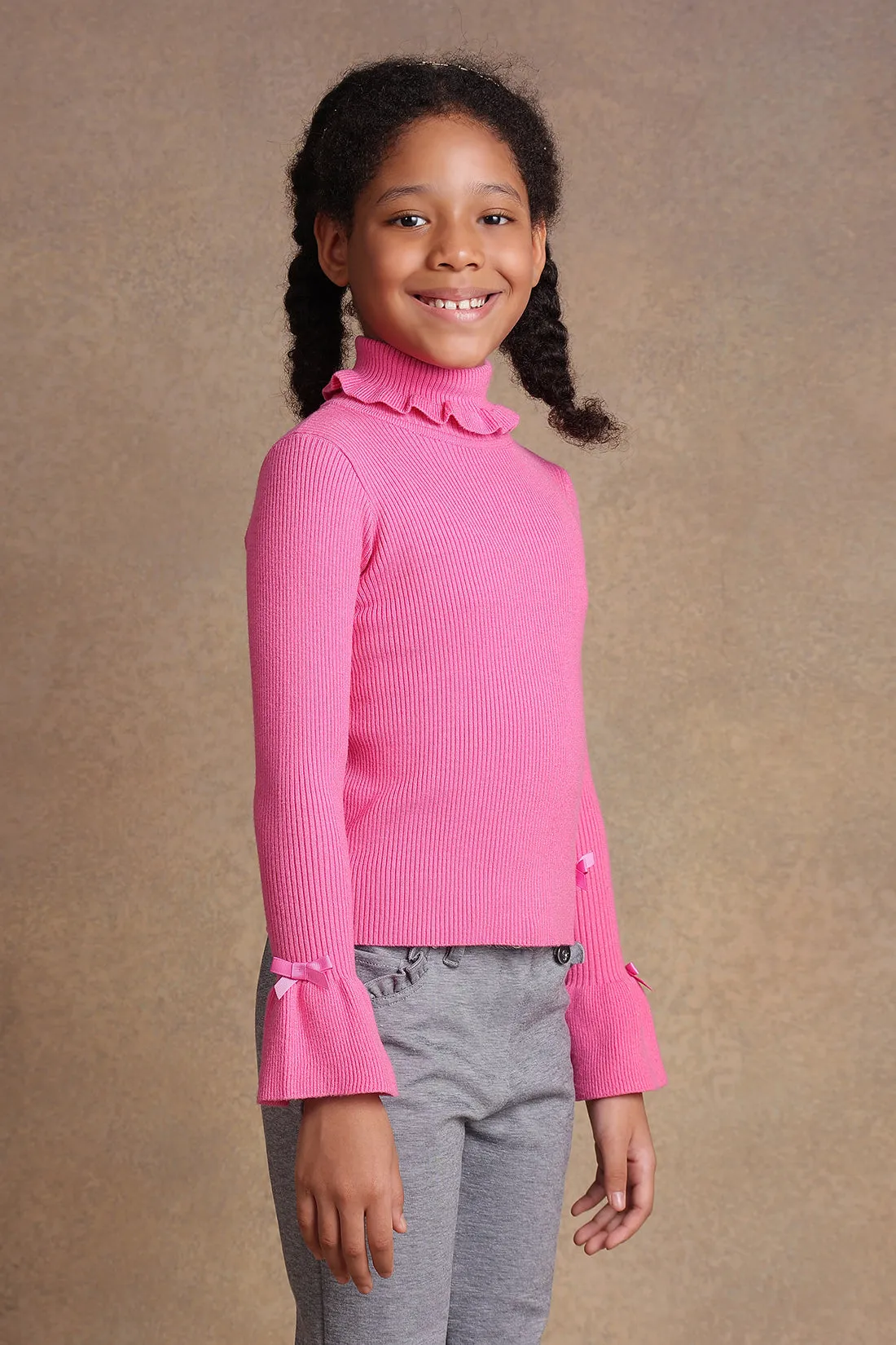 One Friday Kids Girls Pink Jumper