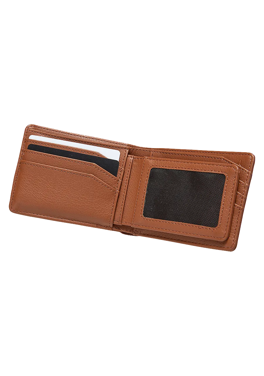 Pass Vegan Leather Wallet - Saddle