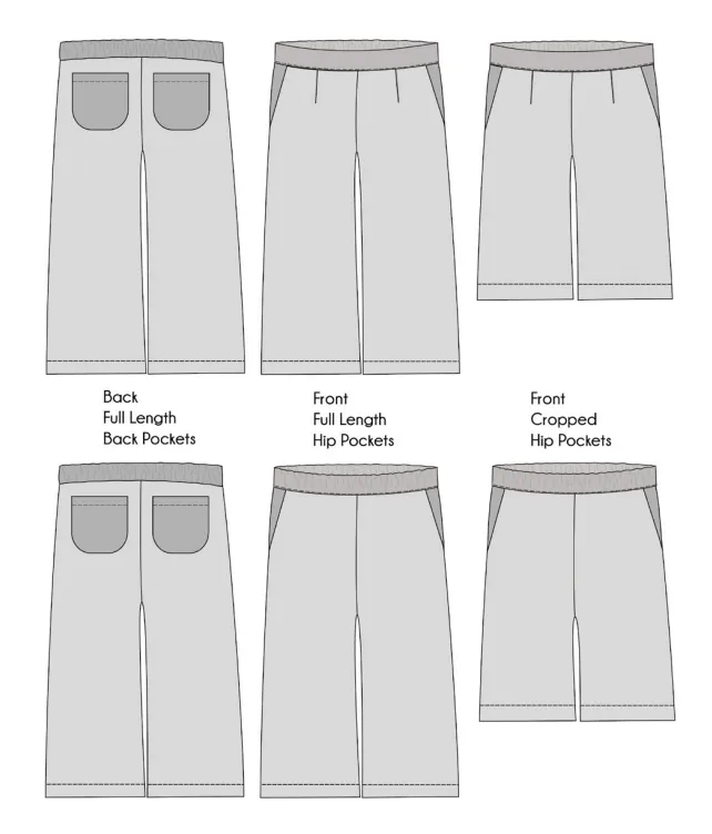 PDF Pattern - Waratah Wide Leg Pants - Child | Waves & Wild