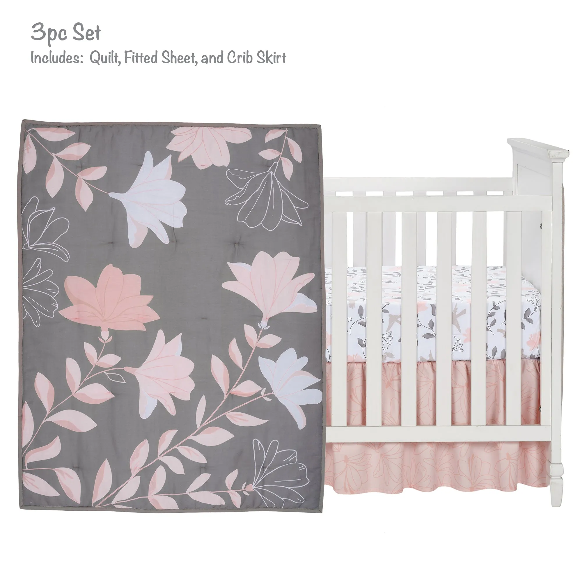 Petals 3-Piece Crib Bedding Set