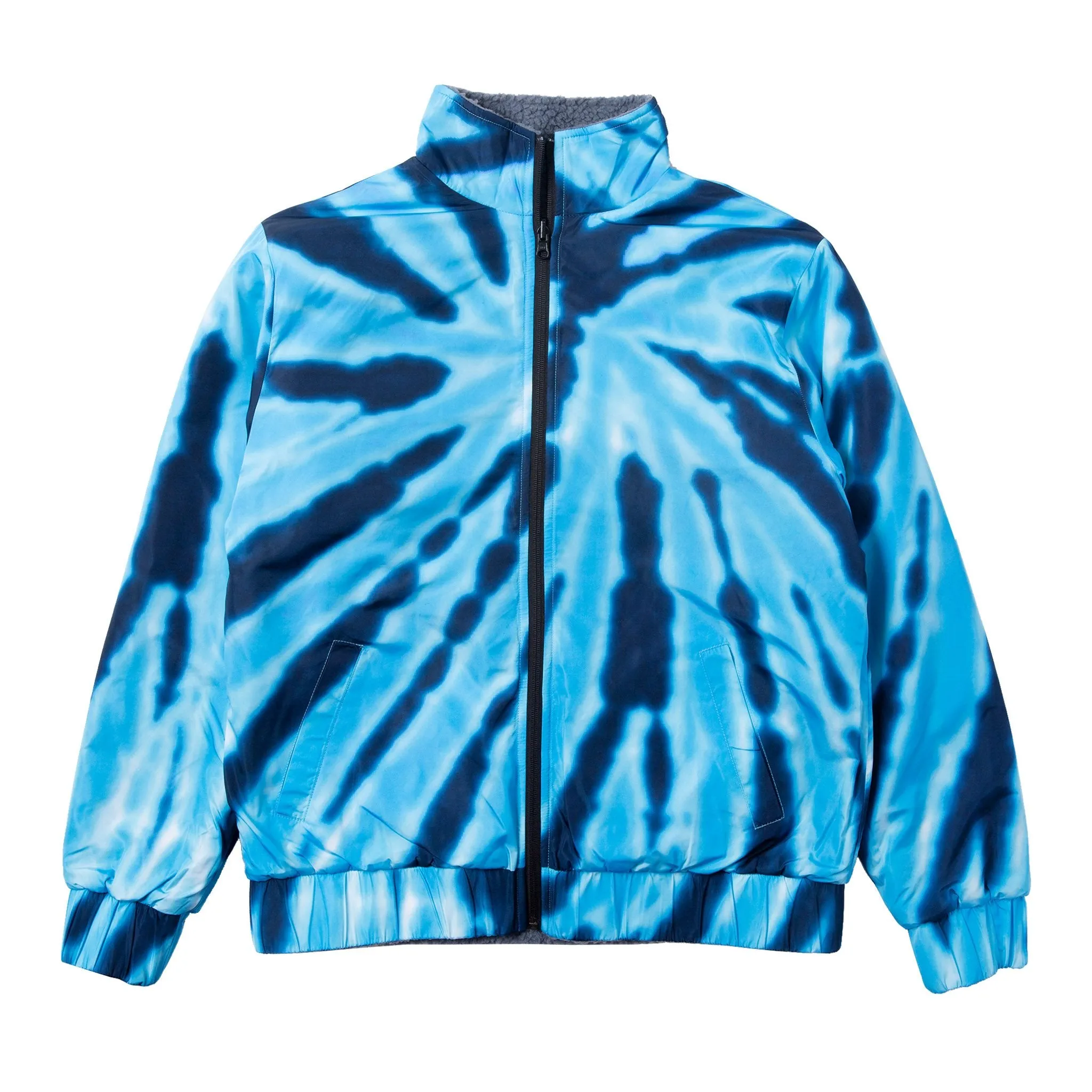 Pill Reversible Sherpa Varsity Jacket (Gray / Blue Dye)