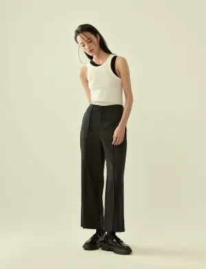 pin-tuck wide leg trousers