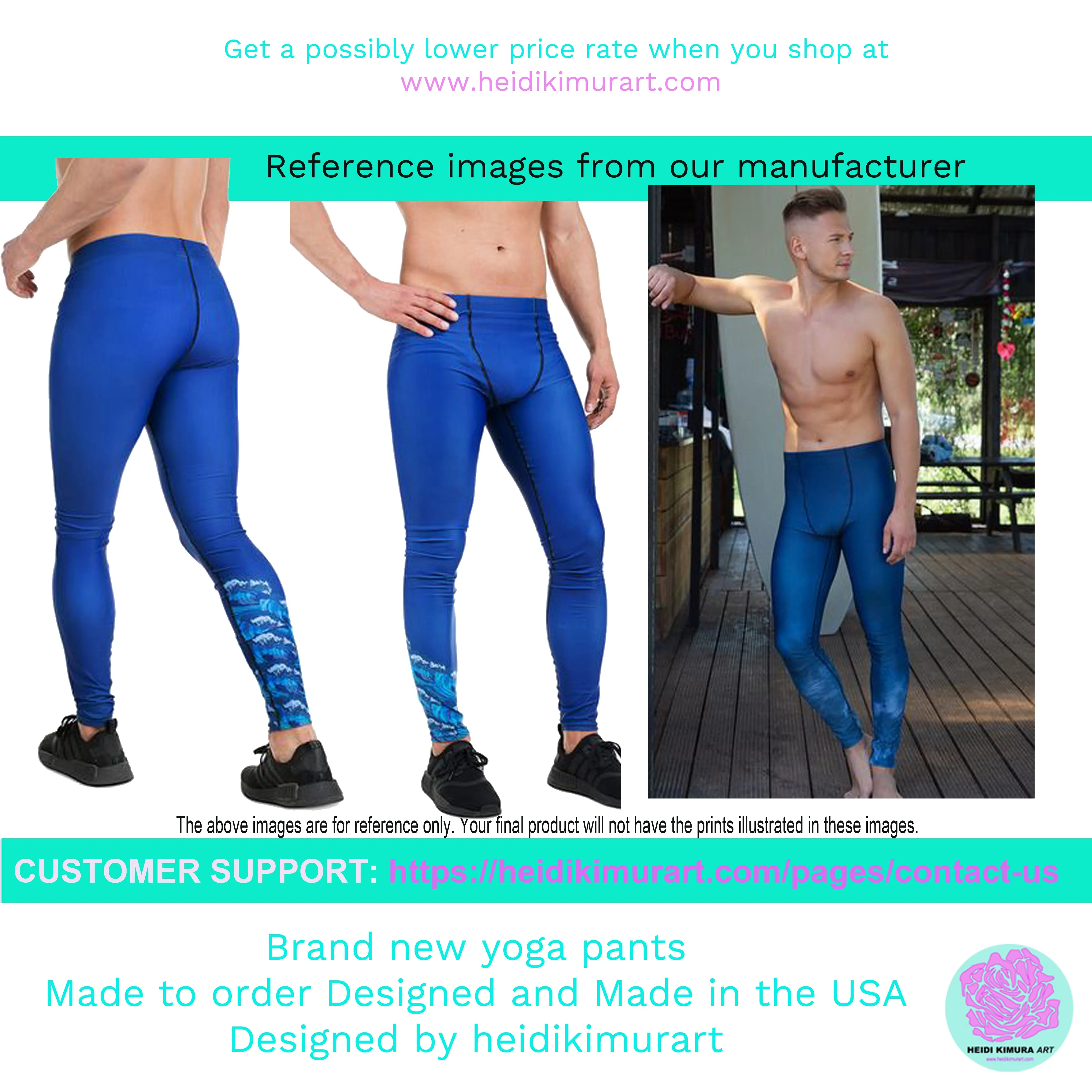 Pink French Bulldog Designer Men's Leggings Meggings Compression Best Tights Pants- Made in USA/ EU/ MX