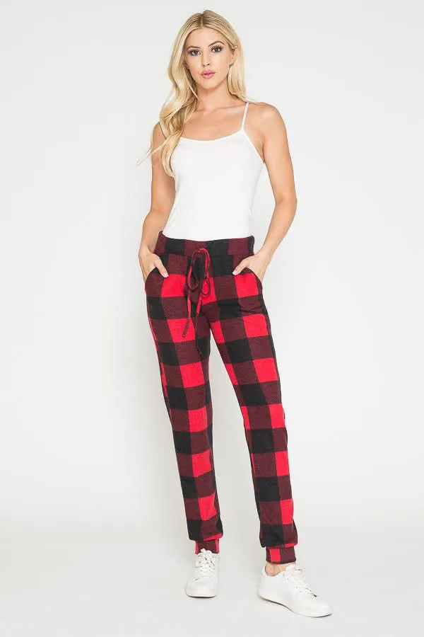 PLAID JOGGERS