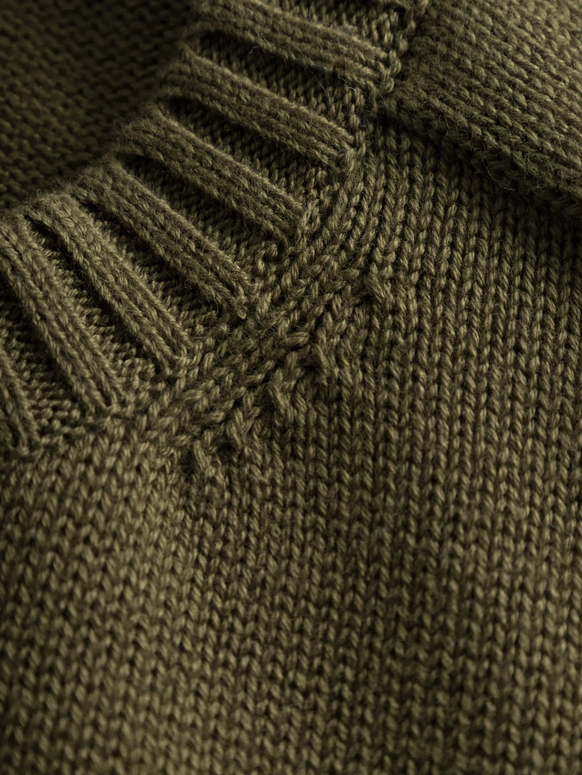 Plain knitted crew neck - Dark Olive