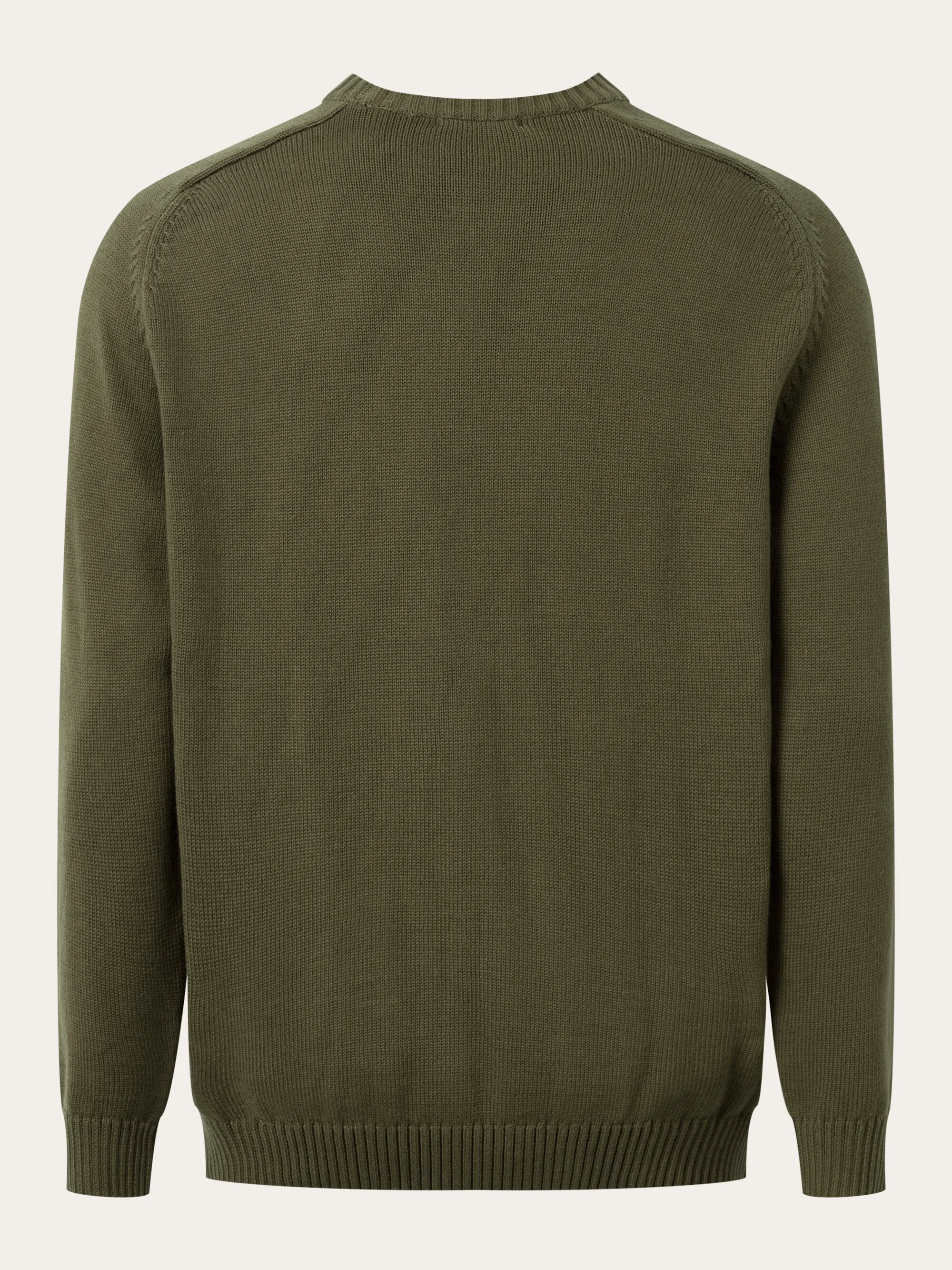 Plain knitted crew neck - Dark Olive