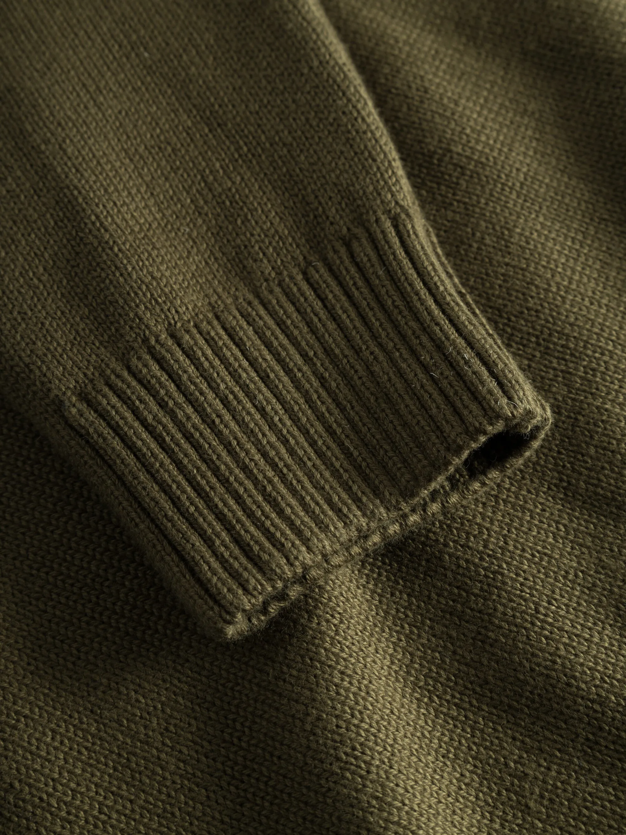 Plain knitted crew neck - Dark Olive