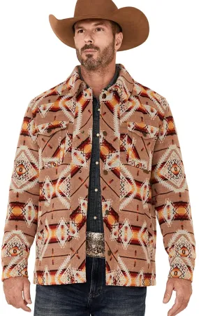 Powder River Outfitters Men's Southwestern Print Commander Snap-Front Wool Coat