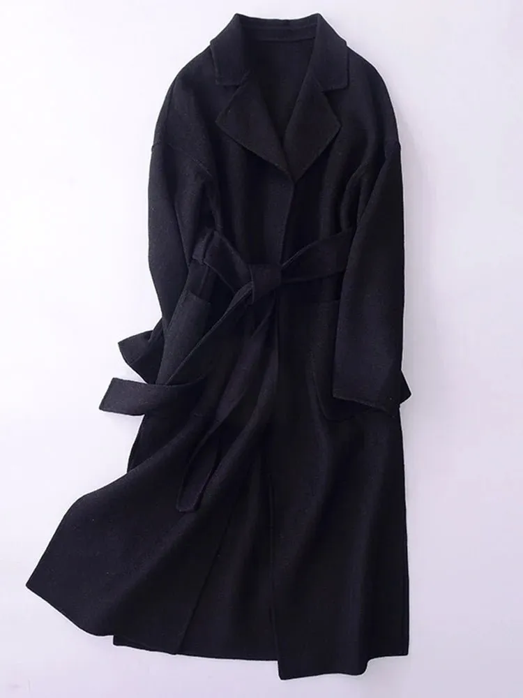 Pre Order:  Belted Midi Wool Coat