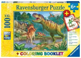 Ravensburger World of Dinosaurs 100pc & Colouring Book