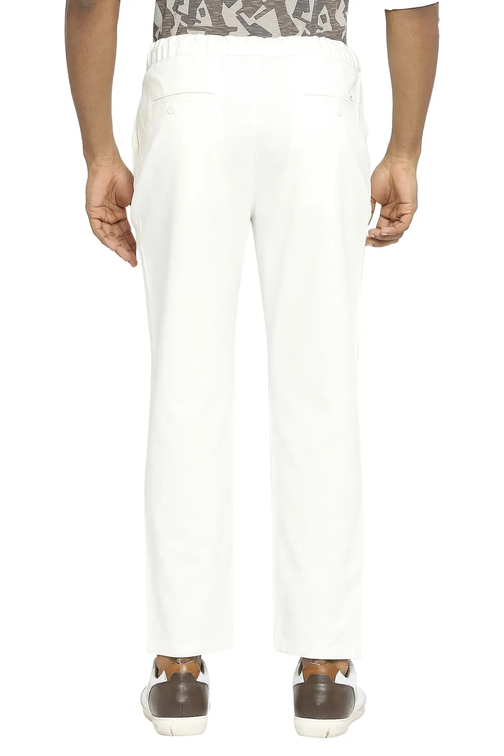 Relaxed Fit Cotton Viscose Stretch Dobby Trousers