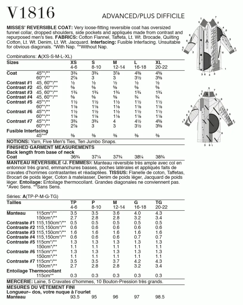 REVERSIBLE COAT - V1816