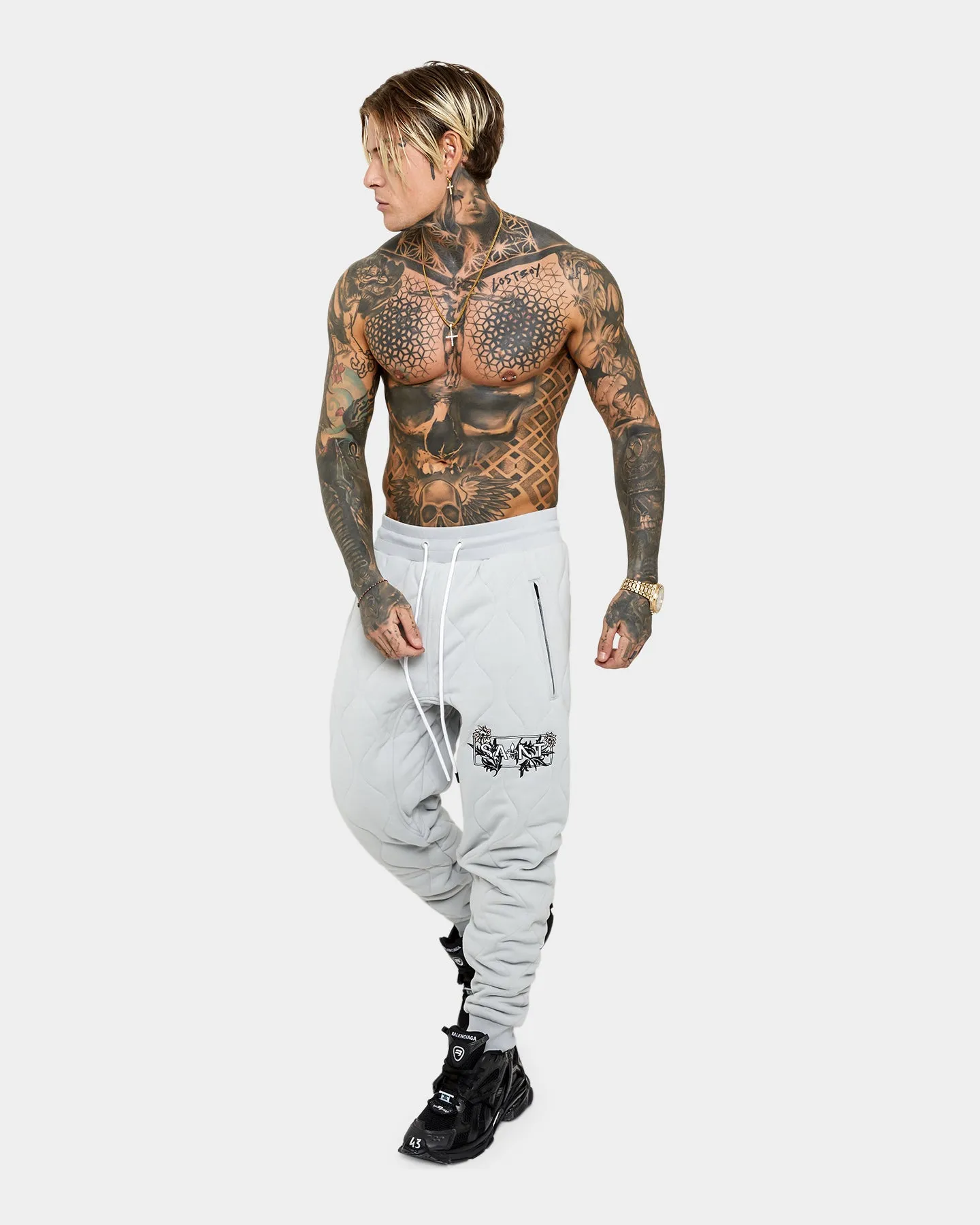 Saint Morta Lover Quilted Sweat Pants Grey