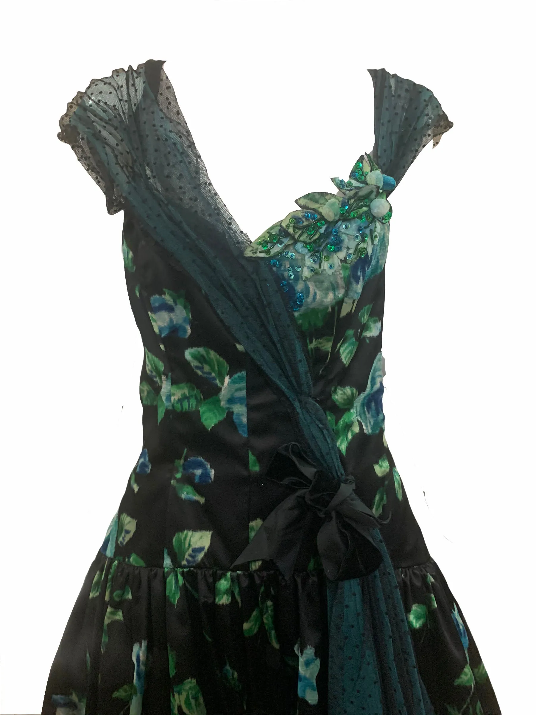 Sander Witlin Coup de Velour Floral Ball Gown WHERE