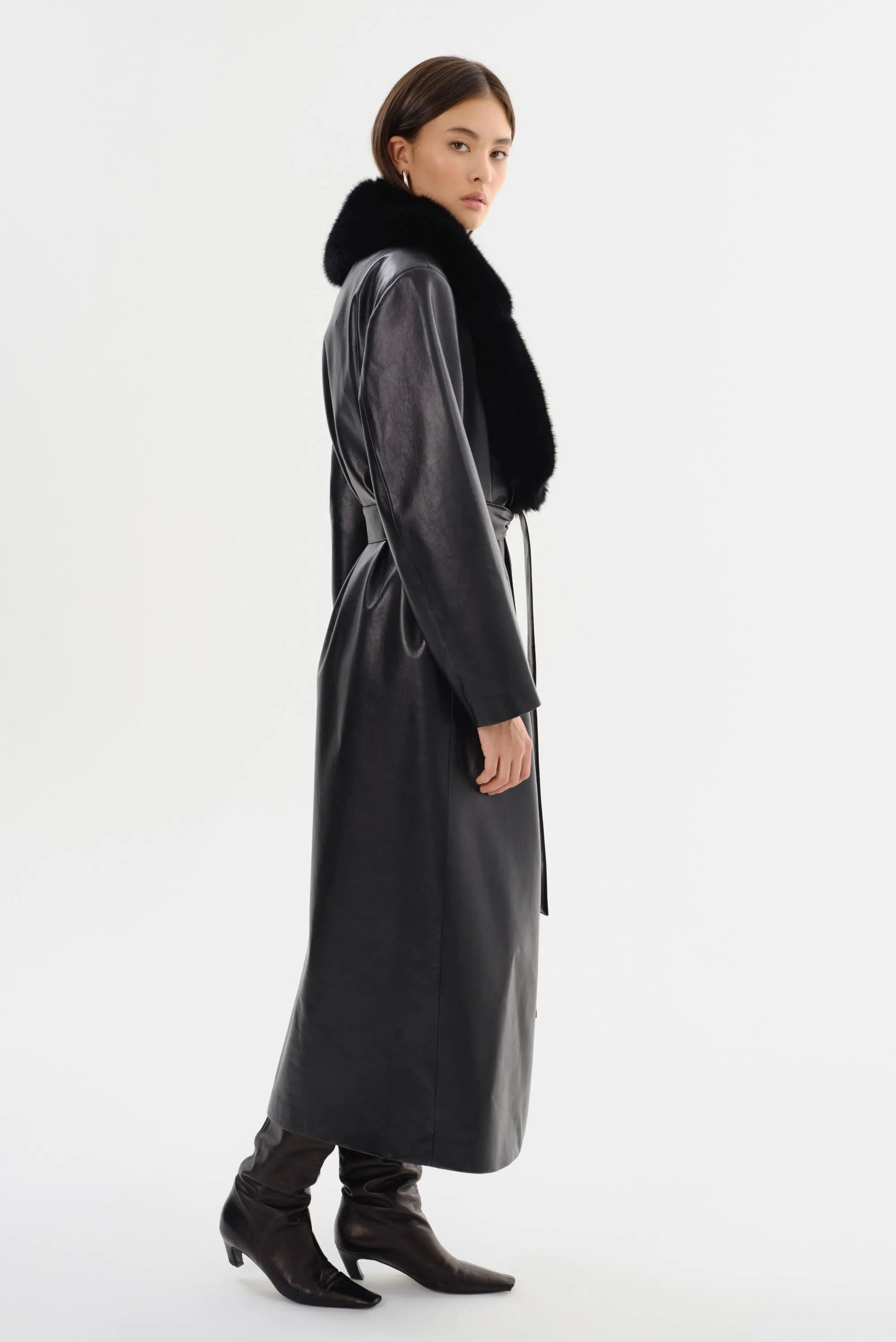 SARITA | Recycled Leather Maxi Coat