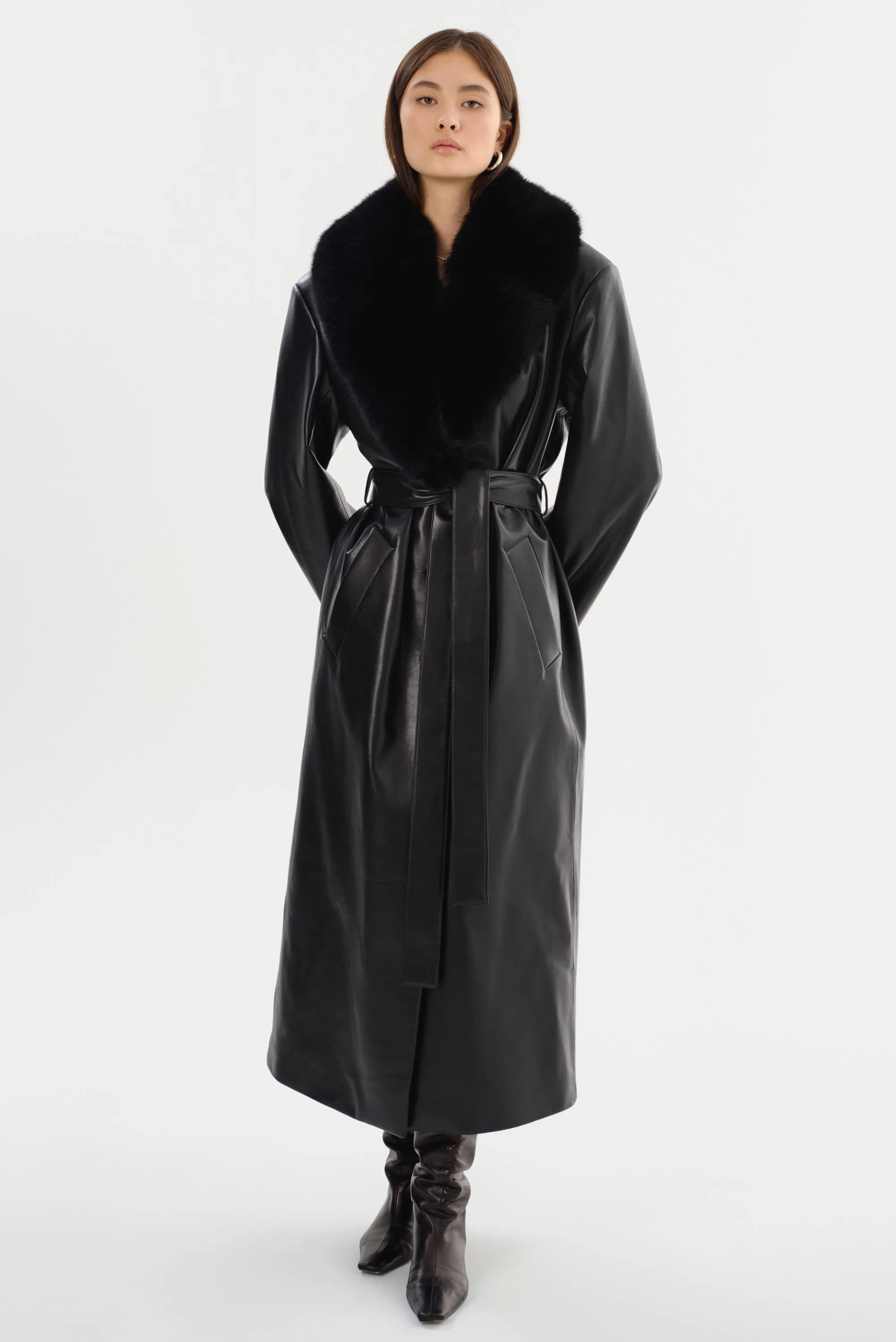 SARITA | Recycled Leather Maxi Coat