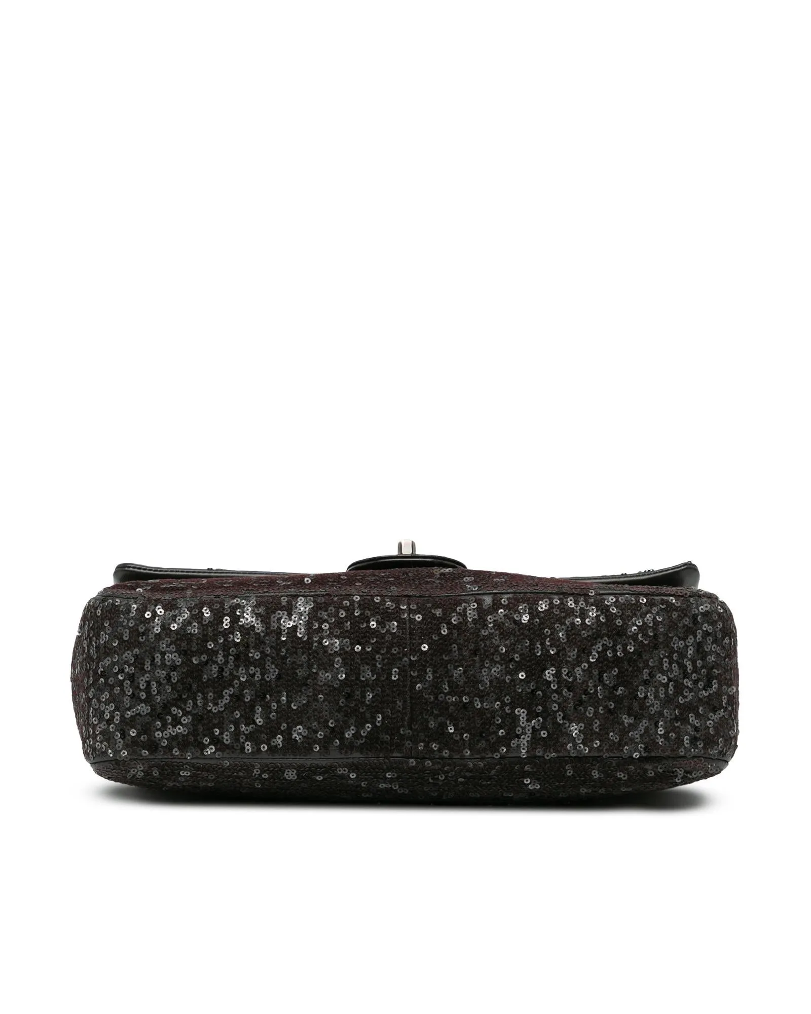 Sequined Lambskin Flap Shoulder Bag with Chain Straps