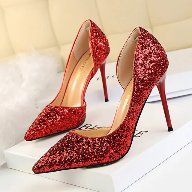 Sexy nightclub women's shoes with high heel shallow mouth