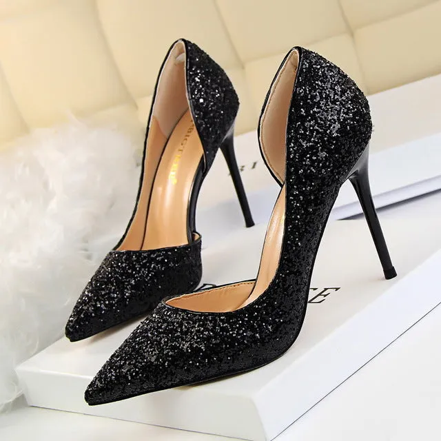 Sexy nightclub women's shoes with high heel shallow mouth