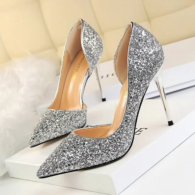 Sexy nightclub women's shoes with high heel shallow mouth