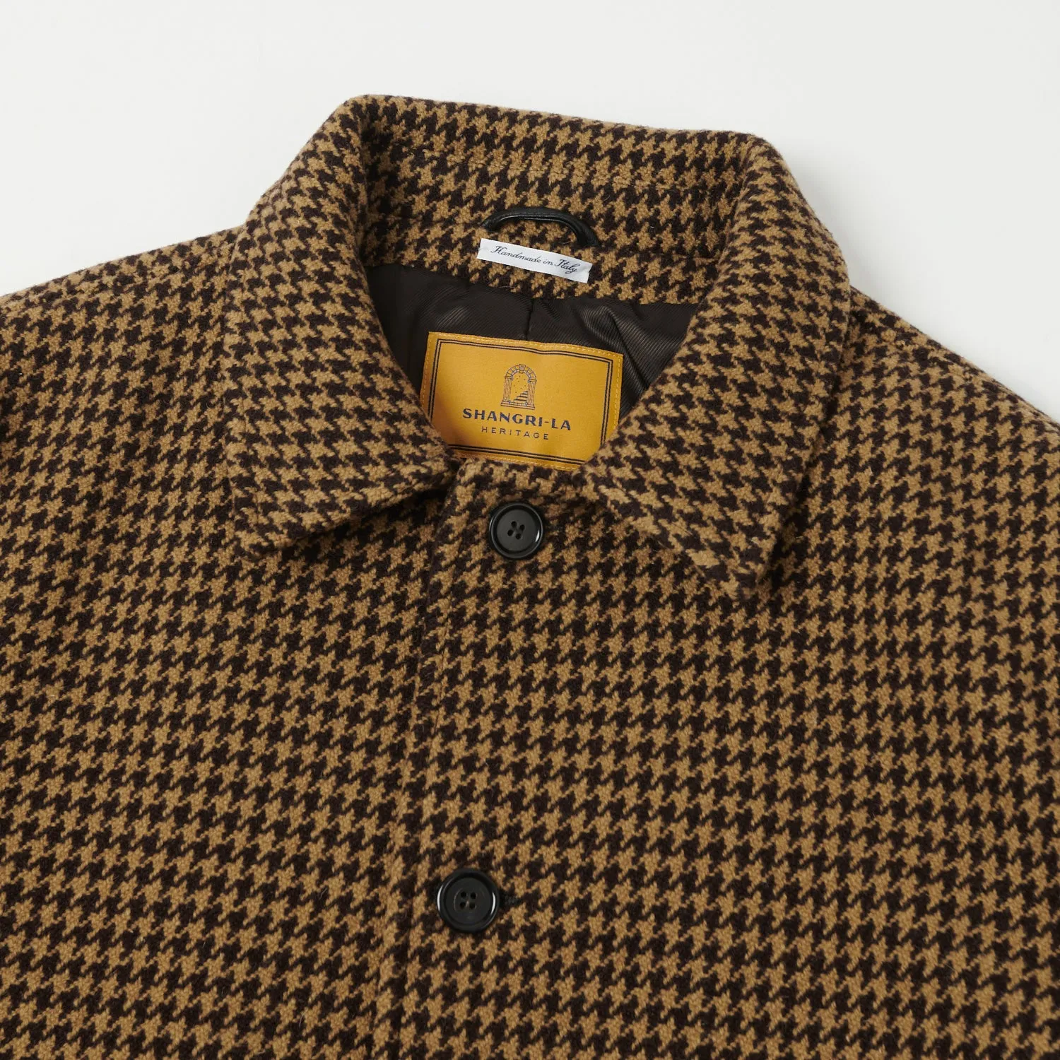 Shangri-La Heritage 'Enzo' Wool Car Coat - Gold Pied De Poule