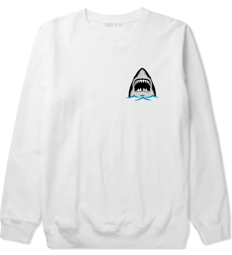 Shark Face Chest Mens Crewneck Sweatshirt