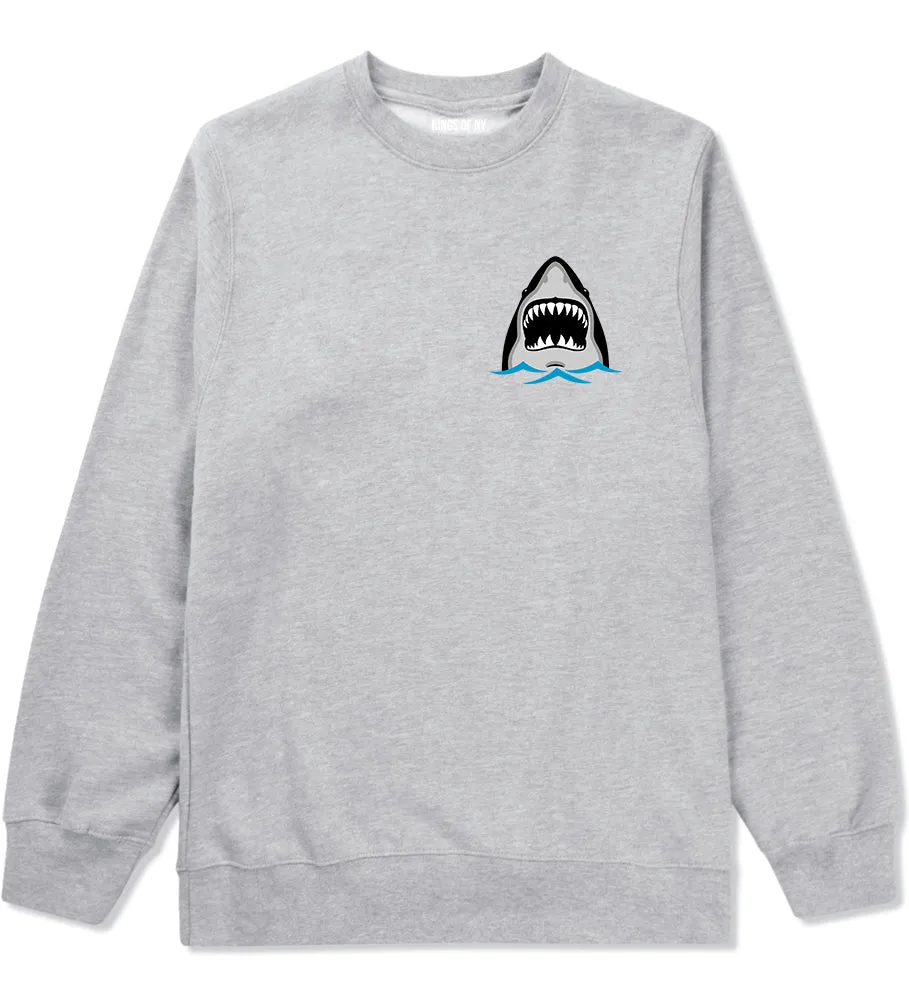 Shark Face Chest Mens Crewneck Sweatshirt