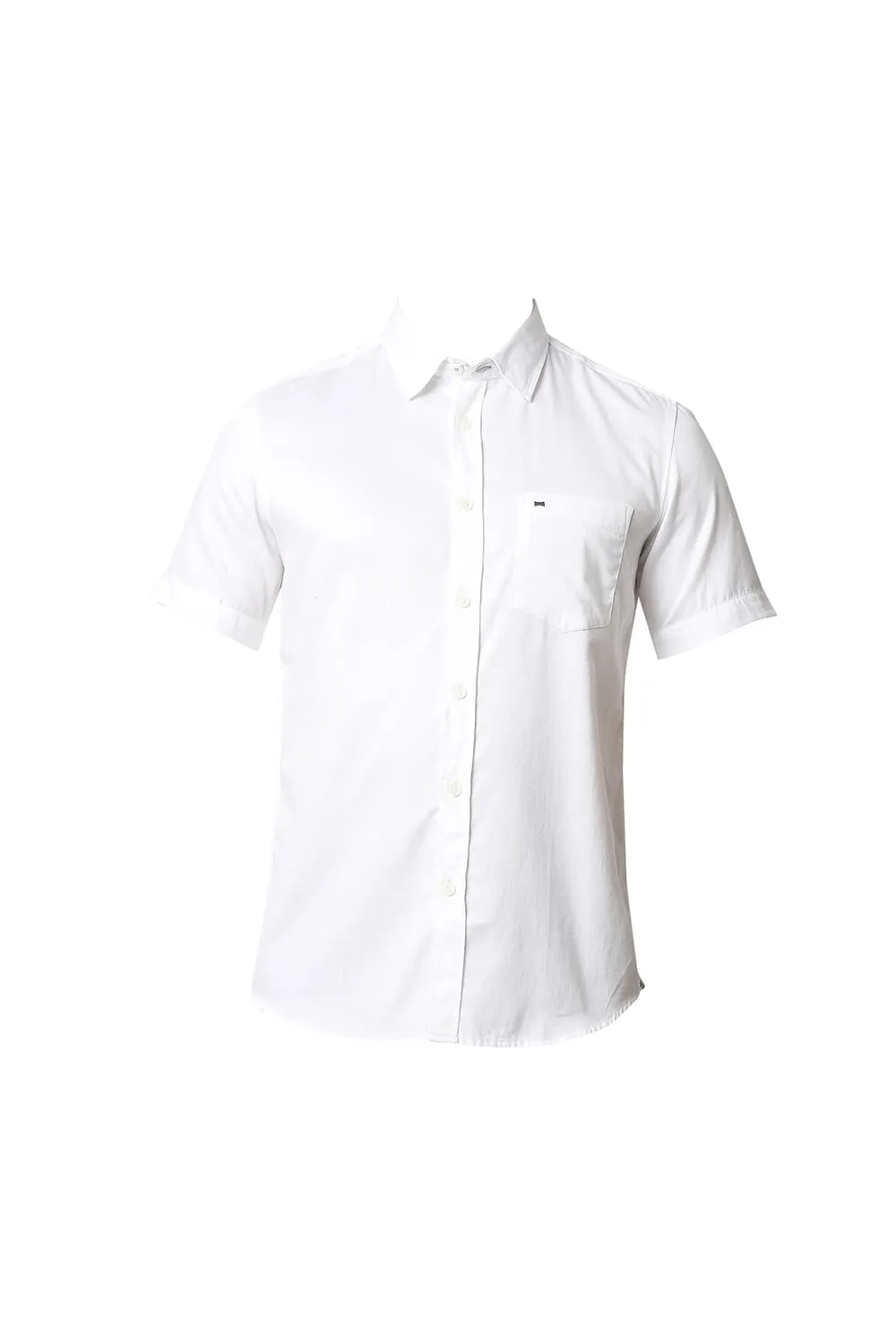 Slim Fit Broken Twill Slub Halfsleeves Shirt