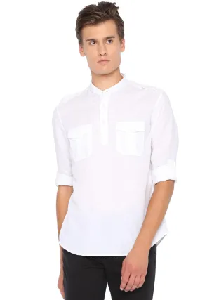 Slim Fit Cotton Linen Kurta Shirt