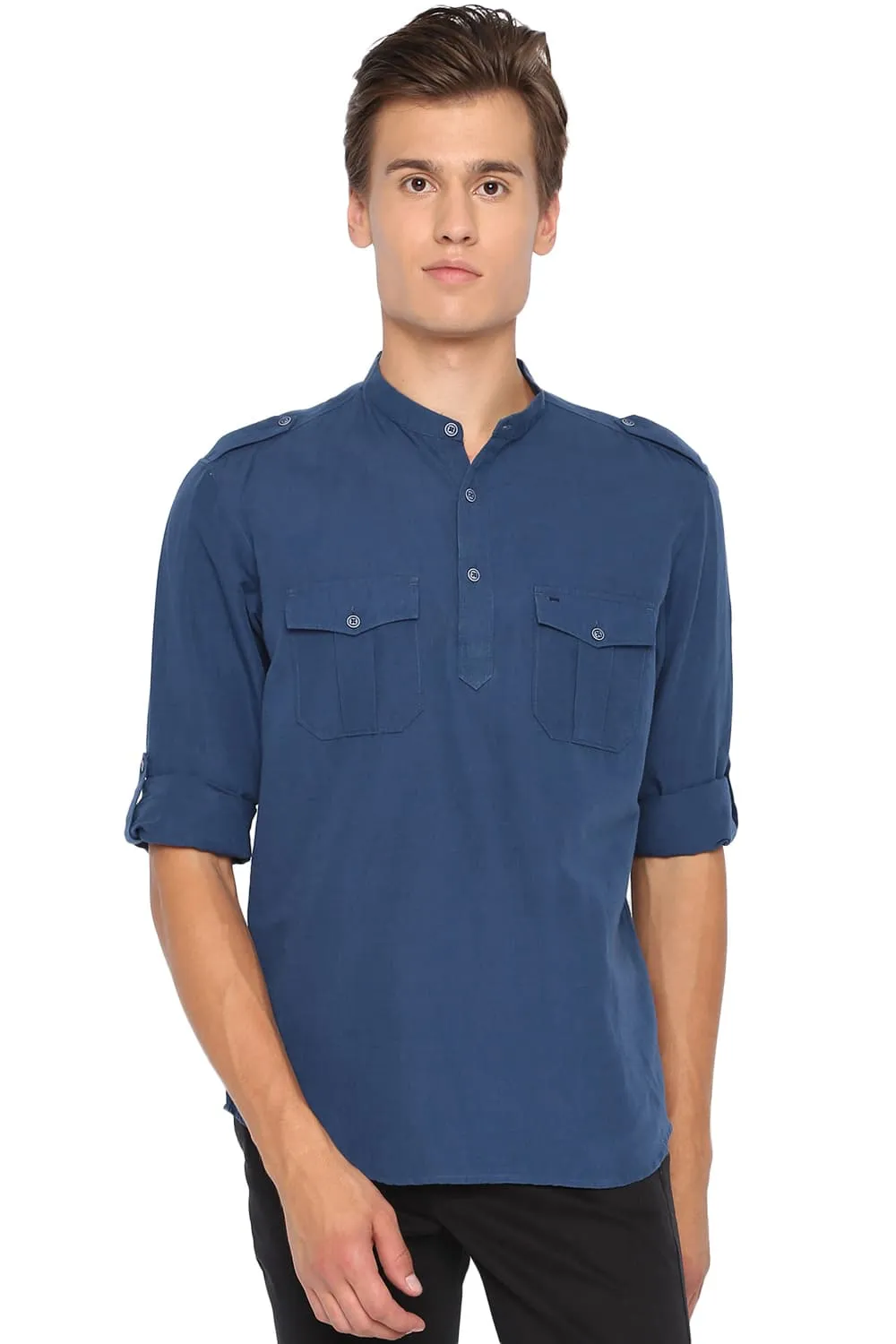 Slim Fit Cotton Linen Kurta Shirt