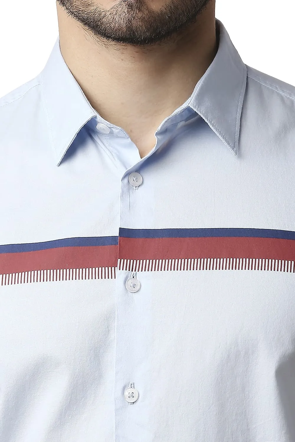 Slim Fit Oxford Stripe Halfsleeves Shirt