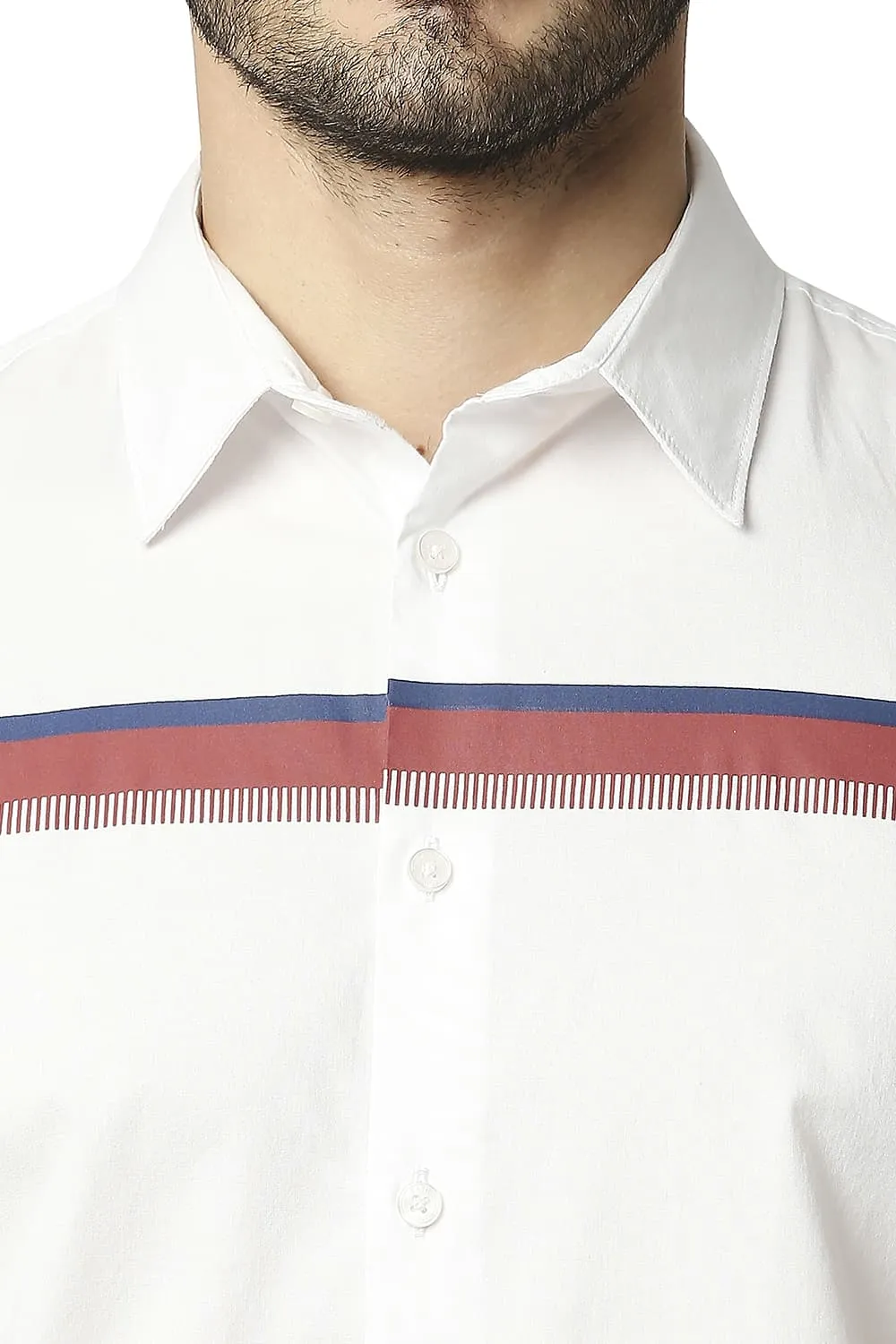 Slim Fit Oxford Stripe Halfsleeves Shirt