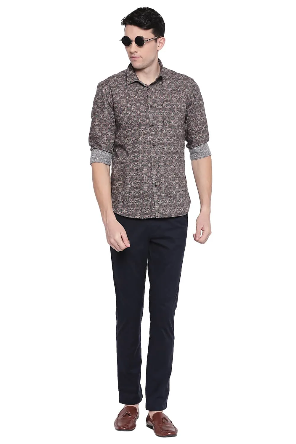 Slim Fit Poplin Digital Printed Shirt